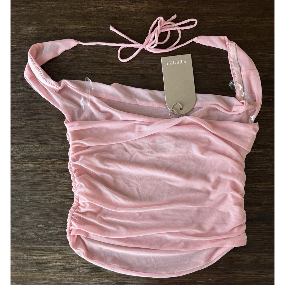 Meshki Candy Pink Crop Top Women’s Medium Brooklyn NWT - Picture 3 of 11